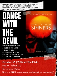 Sinners: Presented by BSU Department of Humanities and Cultural Studies